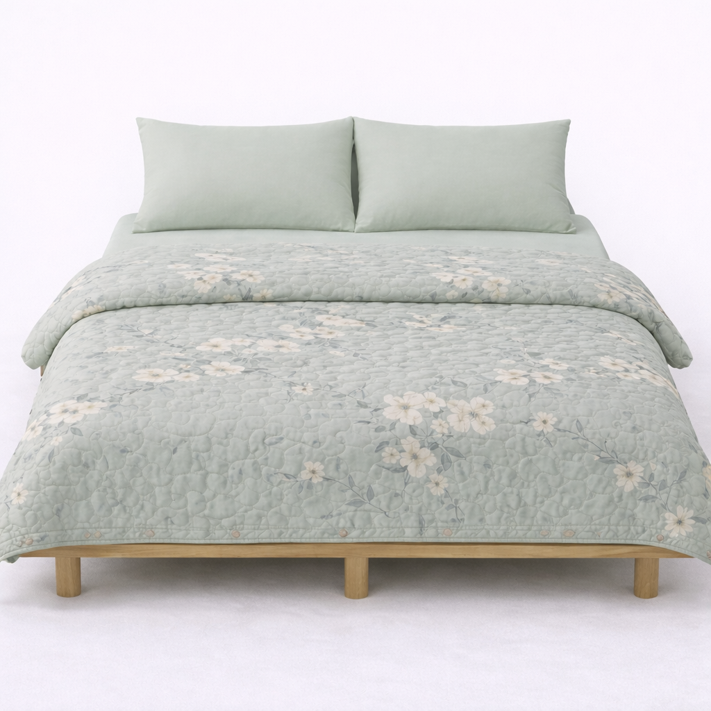Sage Blossom Quilted Set